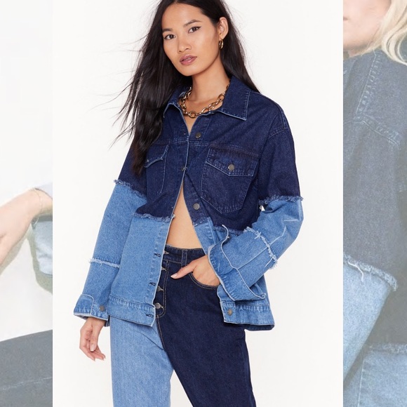 Nasty Gal Jackets & Blazers - Nasty Gal two toned distressed jean jacket